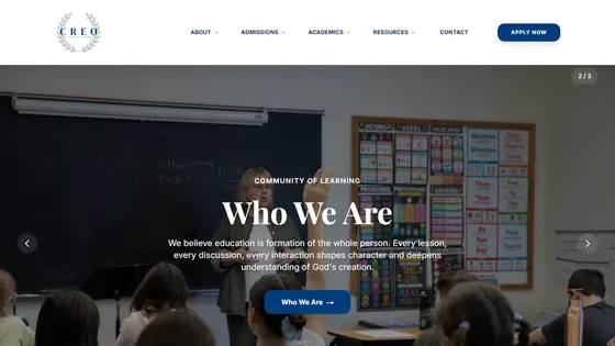 Creo Classical Academy website